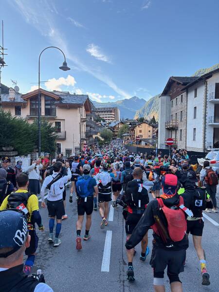 Running through town