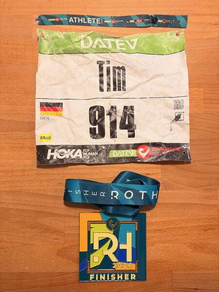 Bib and medal