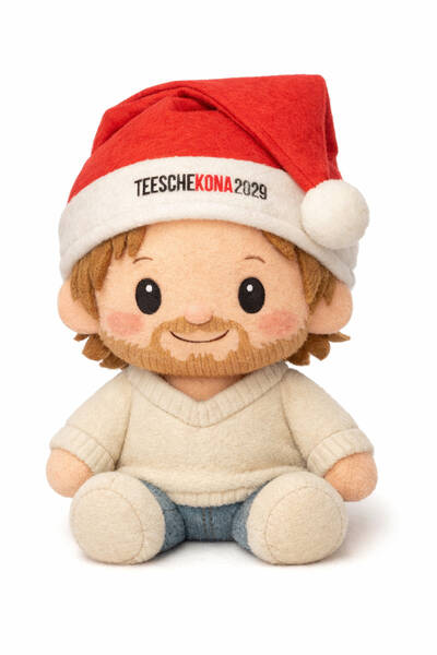 Will Teesche go to Kona in 2029? (This AI creation was inspired by a picture of me wearing the actual hat that my friend Andreas had made for me for Christmas 2025 — shout-out!)
