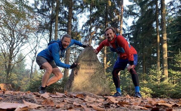 Finally, I ran to Hamburg’s highest point, Hasselbrack at 116 meters above zero – with Philippe