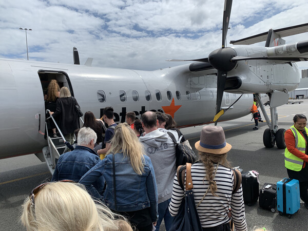 To go to New Plymouth from Auckland, a plane ride is recommended