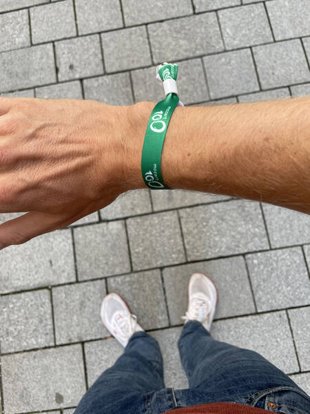 These festival bands were given out right after the COVID-19 station visit, making it easier to be identified as a healthy person