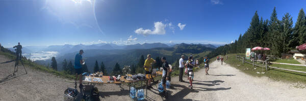 The aid station at the top